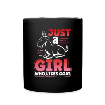 Nur Ein Mädchen, Das Ziege Mag - Tasse einfarbig - Schwarz - Vorne