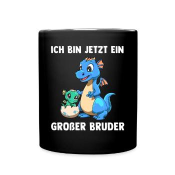 Drachen Großer Bruder - Ich bin jetzt ein Großer - Tasse einfarbig - Schwarz - Vorne