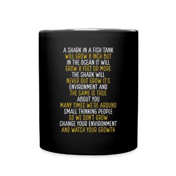 Requin dans un aquarium - Mug uni - noir - Devant