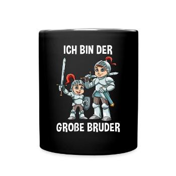 Ritter Kleiner Bruder - Ich bin der kleine Bruder - Tasse einfarbig - Schwarz - Vorne