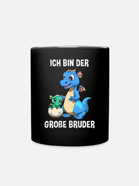 Drachen Großer Bruder - Ich bin der große Bruder - Tasse einfarbig - Schwarz