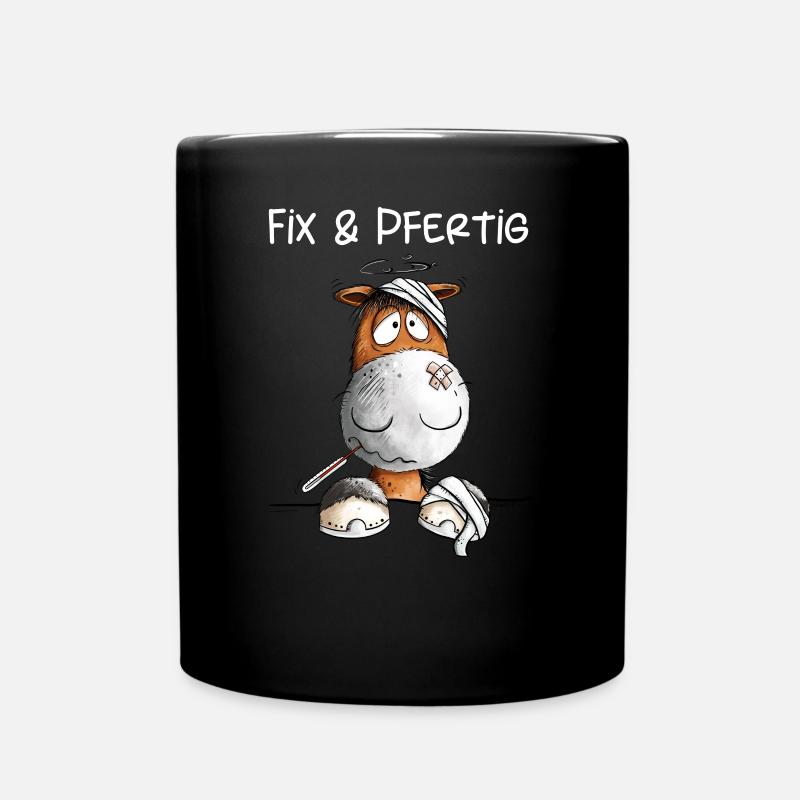 Fix Und Pfertig Pferde Wortsiel Pferd - Tasse einfarbig - Schwarz