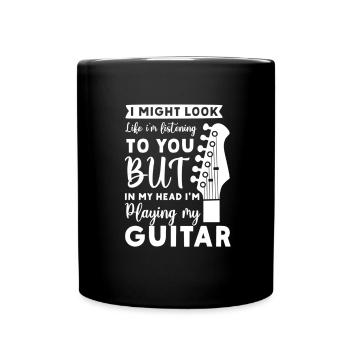 Guitare électrique Guitariste Guitare acoustique Musicien - Mug uni - noir - Devant