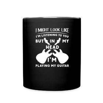 Guitare électrique Guitariste Guitare acoustique Musicien - Mug uni - noir - Devant