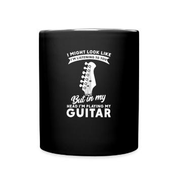Guitare électrique Guitariste Guitare acoustique Musicien - Mug uni - noir - Devant