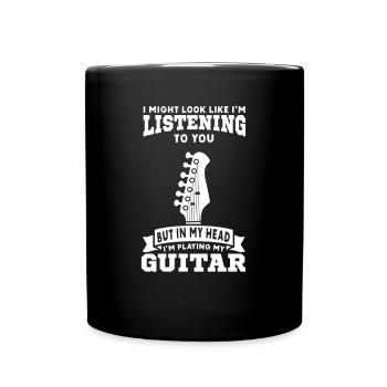 Guitare électrique Guitariste Guitare acoustique Musicien - Mug uni - noir - Devant