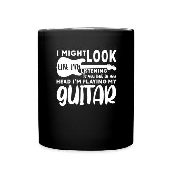 Guitare électrique Guitariste Guitare acoustique Musicien - Mug uni - noir - Devant