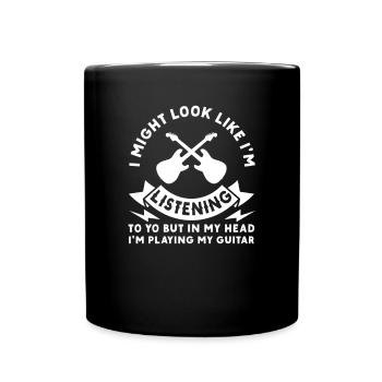 Guitare électrique Guitariste Guitare acoustique Musicien - Mug uni - noir - Devant