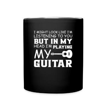 Guitare électrique Guitariste Guitare acoustique Musicien - Mug uni - noir - Devant