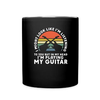 Guitare électrique Guitariste Guitare acoustique Musicien - Mug uni - noir - Devant