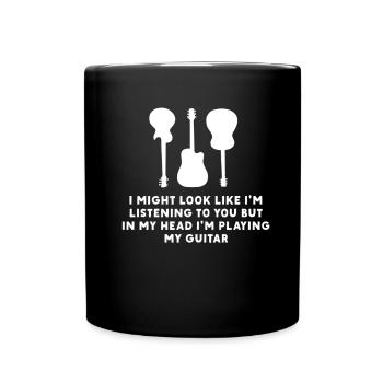 Guitare électrique Guitariste Guitare acoustique Musicien - Mug uni - noir - Devant