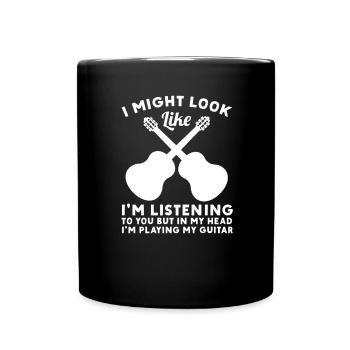 Guitare électrique Guitariste Guitare acoustique Musicien - Mug uni - noir - Devant
