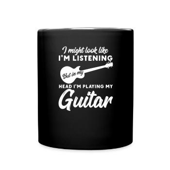 E Gitarre Gitarrist Akustik Gitarre Musiker - Tasse einfarbig - Schwarz - Vorne