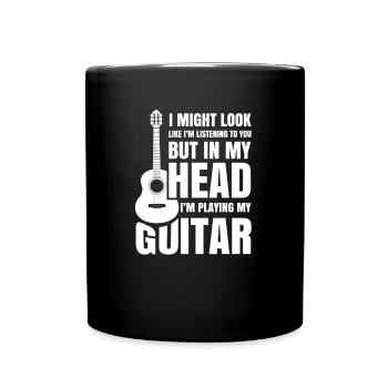 Guitare électrique Guitariste Guitare acoustique Musicien - Mug uni - noir - Devant