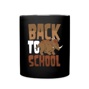 Zurück Zur Schule Triceratops - Tasse einfarbig - Schwarz - Vorne