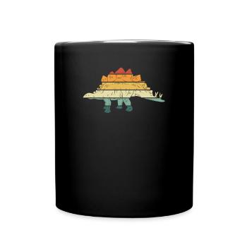 Stegosaurus Im Retro jahrgang - Tasse einfarbig - Schwarz - Vorne