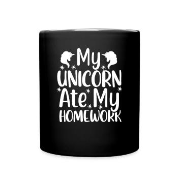 MA LICORNE A MANGÉ MES DEVOIRS - Mug uni - noir - Devant