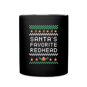 Chemise de Noël rousse préférée du Père Noël - Mug uni - noir - Devant