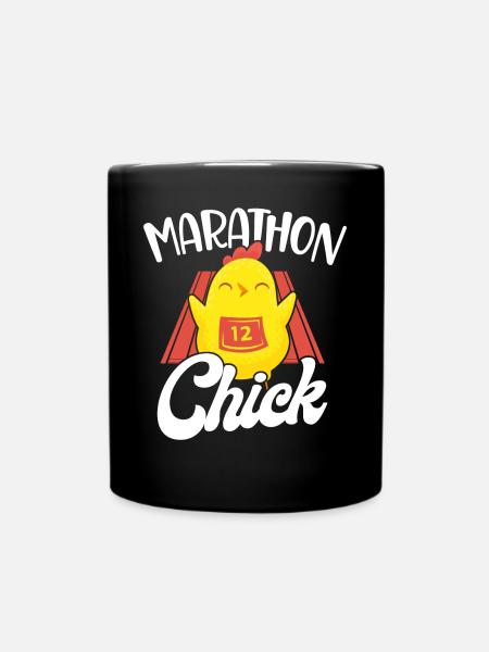 Running Runner Half Marathon - Full Colour Mug - black