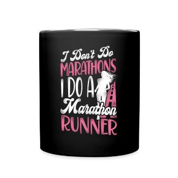 Running Runner Half Marathon - Tasse einfarbig - Schwarz - Vorne