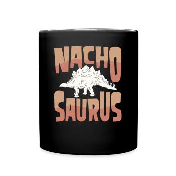 Nacho essen Stegosaurus - Tasse einfarbig - Schwarz - Vorne