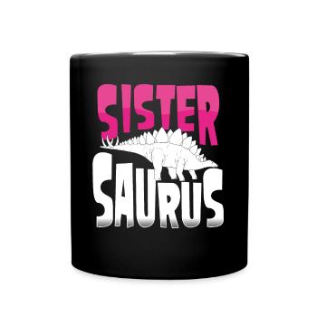 Schwester Stegosaurus - Tasse einfarbig - Schwarz - Vorne