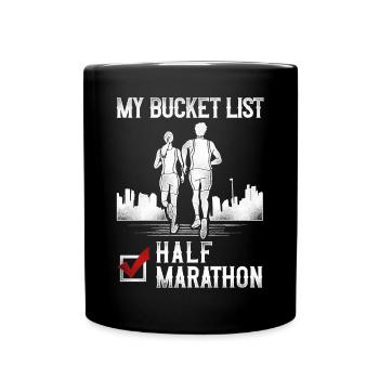 Running Runner Half Marathon - Tasse einfarbig - Schwarz - Vorne