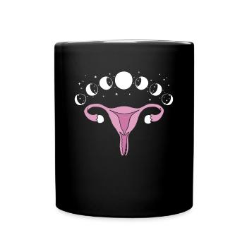 Mond Phase Uterus Shirt Frauenrechte Geschenk - Tasse einfarbig - Schwarz - Vorne