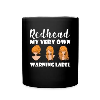 Redhead My Very Own Warning Label - Mug uni - noir - Devant