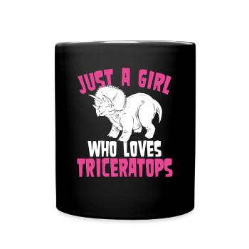 Juste une fille qui aime Triceratops - Mug uni - noir - Devant