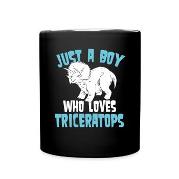 Just a boy who loves Triceratops - Full Colour Mug - black - Front
