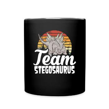 Team Stegosaurus Retro-sonne - Tasse einfarbig - Schwarz - Vorne