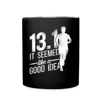 Running Runner Half Marathon Half - Tasse einfarbig - Schwarz - Vorne