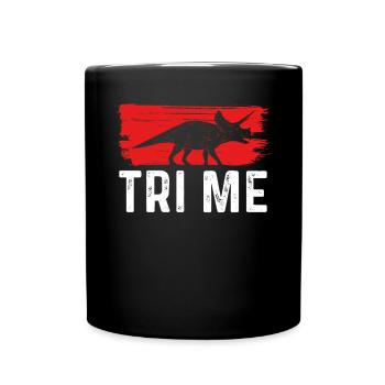Tricératops Fond rouge - Mug uni - noir - Devant
