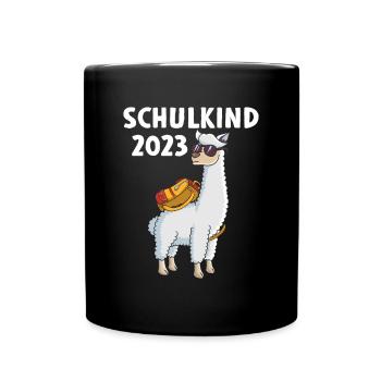 Schoolchild 2023 Lama Start of school Alpaca - Full Colour Mug - black - Front