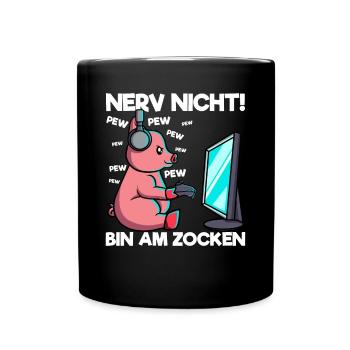 Nerf pas je suis au cochon de jeu de jeu - Mug uni - noir - Devant