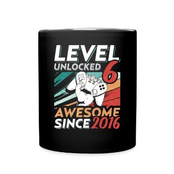Niveau 6 Anniversaire 6 Ans 2016 Vidéo de jeu - Mug uni - noir - Devant