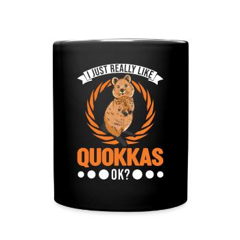 I just really like Quokka's short-tailed kangaroo - Full Colour Mug - black - Front