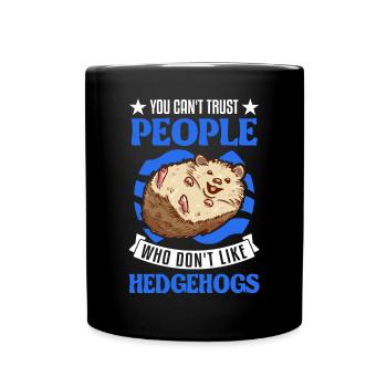 Igel Geschenk Stacheligel - Tasse einfarbig - Schwarz - Vorne