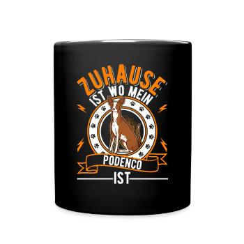 Zuhause ist wo mein Podenco ist Ibizan Hound - Tasse einfarbig - Schwarz - Vorne
