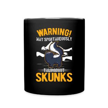 Warnung Stinktier Besitzer Skunk - Tasse einfarbig - Schwarz - Vorne