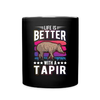 Life is better with a Tapir - Full Colour Mug - black - Front
