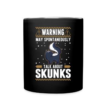 Warnung Stinktier Besitzer Skunk - Tasse einfarbig - Schwarz - Vorne