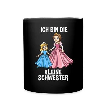 Prinzessin Große Schwester - Ich bin Die große - Tasse einfarbig - Schwarz - Vorne