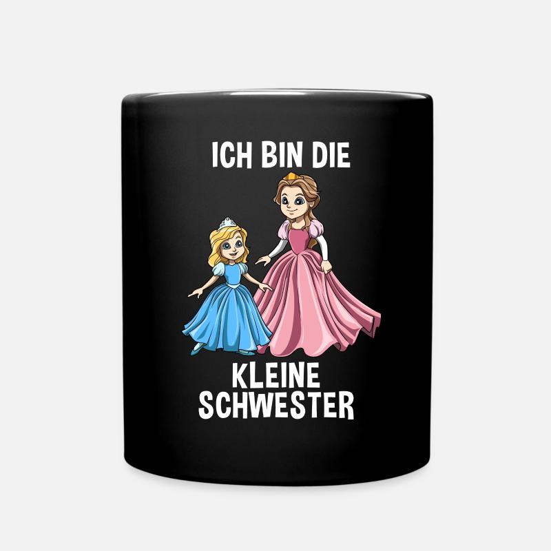 Prinzessin Große Schwester - Ich bin Die große - Tasse einfarbig - Schwarz