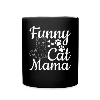 Chat Maman Drôle Chat Maman Mignon Chat Amour - Mug uni - noir - Devant