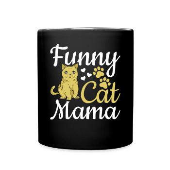 Chat Maman Drôle Chat Maman Mignon Chat Amour - Mug uni - noir - Devant