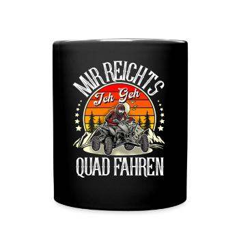 Quad ATV Offroad Quadfahrer - Tasse einfarbig - Schwarz - Vorne