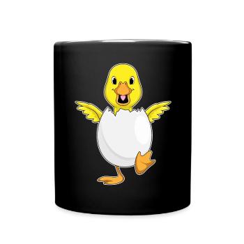 Ente Eierschale - Tasse einfarbig - Schwarz - Vorne