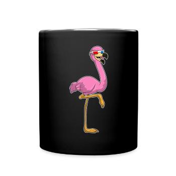 Lunettes Flamant Rose - Mug uni - noir - Devant